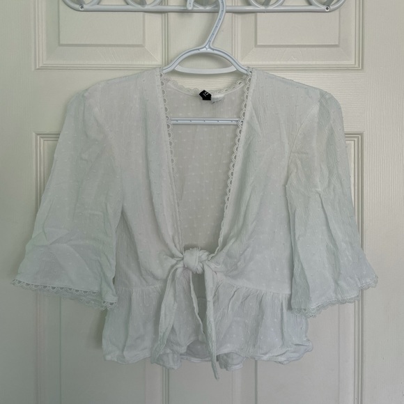 White tie peplum top - Picture 2 of 5